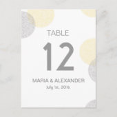 Numéro de table Mariage circulaire jaune et gris m (Devant)