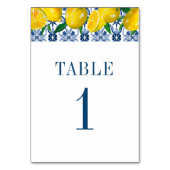 Numéro De Table Mariage citron bleu italien (Dos)