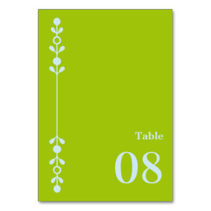 Numéro De Table Mariage Citron Vert et Bleu Côtiers