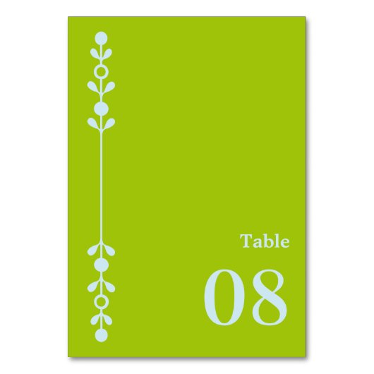 Numéro De Table Mariage Citron Vert et Bleu Côtiers (Par défaut)