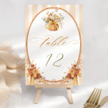 Numéro De Table Mariage Citrouille automne<br><div class="desc">Automne Citrouille Floral Numéro de table du Mariage. Éléments correspondants disponibles.</div>