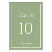 Numéro De Table Mariage classique à l'écriture cursive avec bordur (Dos)