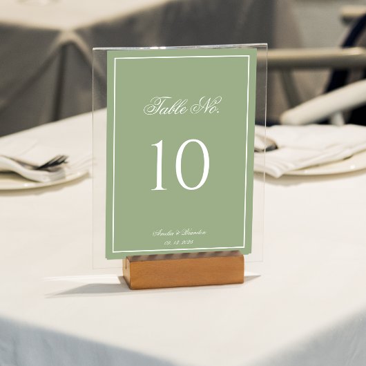 Numéro De Table Mariage classique à l'écriture cursive avec bordur