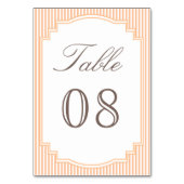 Numéro De Table Mariage Classique aux Rayures Orange (Dos)