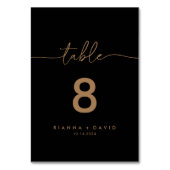 Numéro De Table Mariage classique Black Gold (Dos)