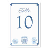 Numéro De Table Mariage classique bleu blanc aquarelle Ginger Jar (Dos)