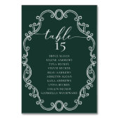 Numéro de table Mariage classique de script simple (Dos)