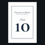 Numéro De Table Mariage classique et simple et élégant<br><div class="desc">Parfait pour les cartes de table encadrées. Composé de simples lignes droites avec script cursif classique et typographie serif. Le tout sur fond de blanc pur. Ces éléments sont simples,  intemporels et classiques. Il est conçu par White Paper Birch Co. exclusif pour Zazzle. Disponible ici : http://www.zazzle.com/store/whitepaperbirch</div>