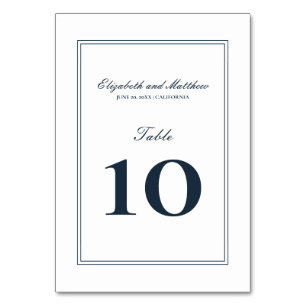 Numéro De Table Mariage classique et simple et élégant