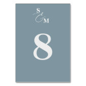Numéro De Table Mariage Classique Monogramme Ampersand Moderne Ble (Dos)