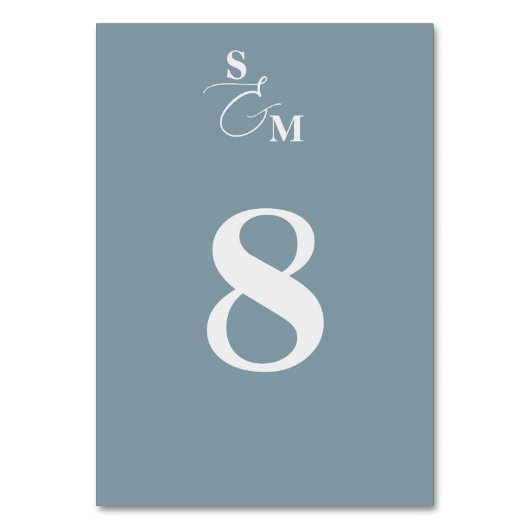 Numéro De Table Mariage Classique Monogramme Ampersand Moderne Ble (Par défaut)