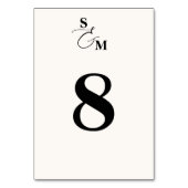 Numéro De Table Mariage Classique Monogramme Esperluette Moderne (Dos)