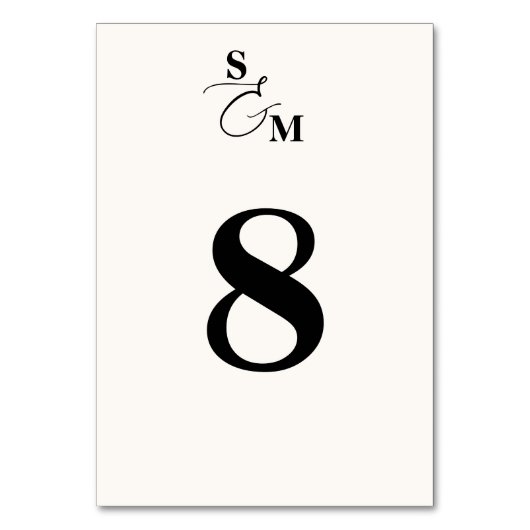 Numéro De Table Mariage Classique Monogramme Esperluette Moderne (Par défaut)
