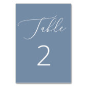 Numéro De Table Mariage Classique Nautique Bleu Ardoise Poussiéreu (Dos)