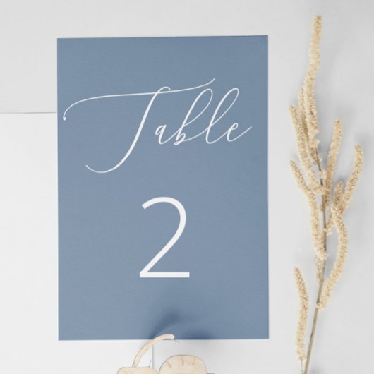 Numéro De Table Mariage Classique Nautique Bleu Ardoise Poussiéreu