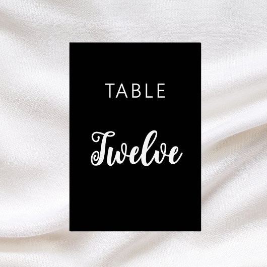 Numéro De Table Mariage classique noir blanc