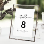 Numéro De Table Mariage classique noir blanc<br><div class="desc">Ce numéro de table mariage classique en noir blanc est parfait pour un mariage moderne. Le design sobre et élégant présente une typographie de script classique et sophistiquée en noir et blanc. Il s'agit d'un numéro de table recto-verso. Ajoutez chaque numéro de table dont vous avez besoin à votre panier...</div>