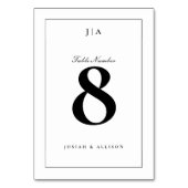 Numéro De Table Mariage Classique Noir et Blanc (Dos)