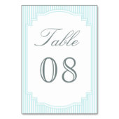Numéro De Table Mariage classique rayé bleu pastel (Dos)