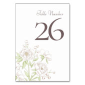 Numéro De Table Mariage Classique Rose Blanche (Dos)