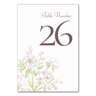 Numéro De Table Mariage Classique Rose Blanche