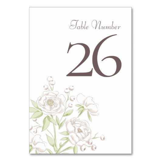 Numéro De Table Mariage Classique Rose Blanche (Par défaut)
