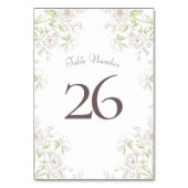 Numéro De Table Mariage Classique Rose Blanche (Par défaut)