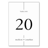 Numéro de table Mariage classique simple (Dos)