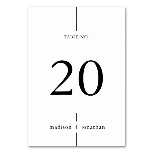 Numéro de table Mariage classique simple (Par défaut)