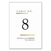 Numéro De Table Mariage classique simple noir et blanc (Dos)