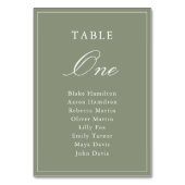 Numéro De Table Mariage Classique Vert Poussiéreux avec Écriture (Par défaut)