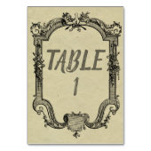 Numéro De Table Mariage classique Vintage vert noir (Dos)