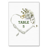 Numéro de table mariage Coeur de ruban blanc (Dos)