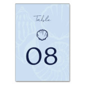 Numéro De Table Mariage Coquilles de Mer Bleu Côtiers (Par défaut)