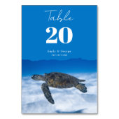 Numéro De Table Mariage côtier de la tortue aquatique sous-marine (Dos)