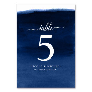 Numéro De Table Mariage couleur bleu marine