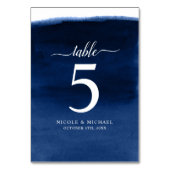 Numéro De Table Mariage couleur bleu marine (Dos)