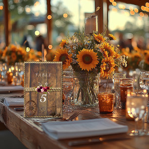 Numéro De Table Mariage Country Western Roses Rouges Roses Roses W
