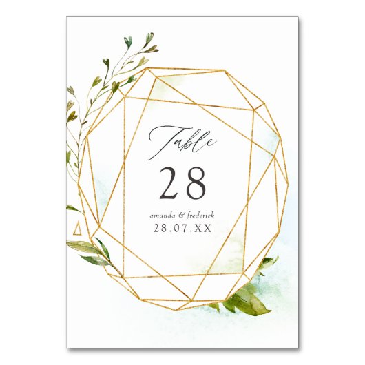 Numéro De Table Mariage Cristal Géométrique à l'Aquarelle (Par défaut)