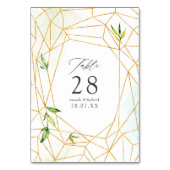 Numéro De Table Mariage cristal géométrique aquarelle (Dos)