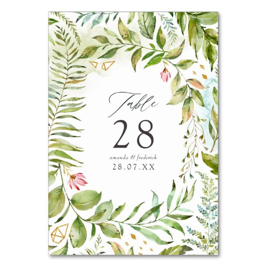 Numéro De Table Mariage cristal géométrique aquarelle (Par défaut)