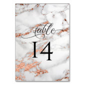 Numéro De Table Mariage cuivre et marbre Élégance Bold (Dos)