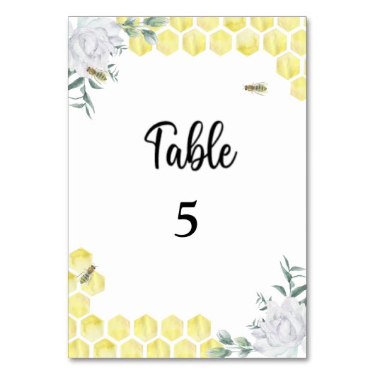 Numéro De Table Mariage d'abeille miel  (Par défaut)