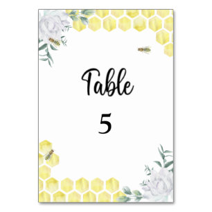 Numéro De Table Mariage d'abeilles miel