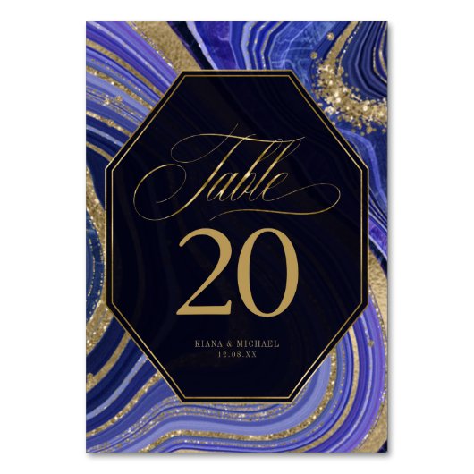 Numéro De Table Mariage d'âge Abstrait, minuit ID827 (Dos)