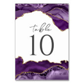 Numéro De Table Mariage d'âge de Parties scintillant d'or violet N (Dos)