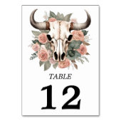 Numéro De Table Mariage d'âge du crâne floral de la vache de l'Oue (Dos)