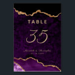 Numéro De Table Mariage d'âge violet or<br><div class="desc">Gold Purple Agate Mariage Numéro de table - élégants numéros de table de réception de géode violet moderne.</div>