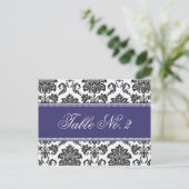 Numéro de table Mariage damassé bleue (Debout devant)