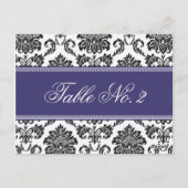 Numéro de table Mariage damassé bleue (Dos)